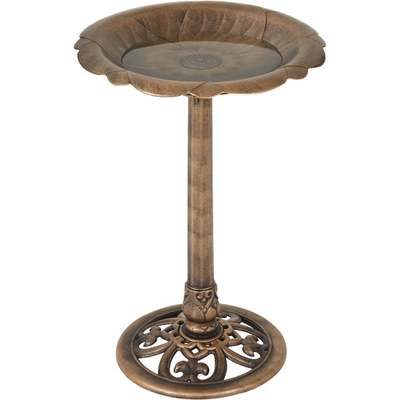 FLWR PDSTL BIRDBATH BRZ