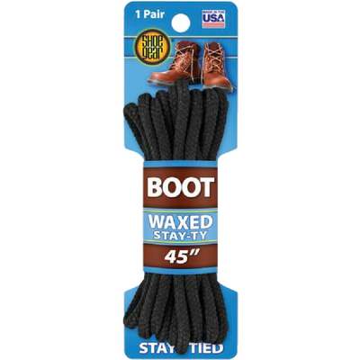 45" WAX BLK BOOT LACE