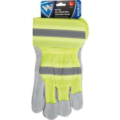 L HI-VIS SPLT LTHR GLOVE
