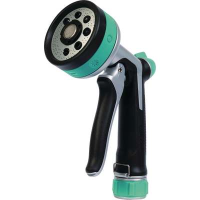 Gilmour Stainless Steel Eight-Pattern Nozzle, Black/Green