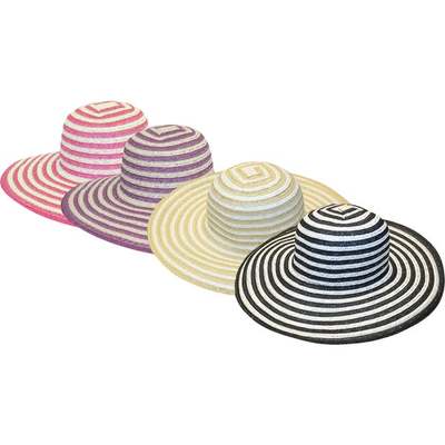 ASSTD STRIPED STRAW HAT