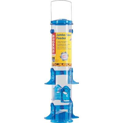Stokes Select Blue Plastic 3.2 Lb. Capacity Jumbo Tube Bird Feeder