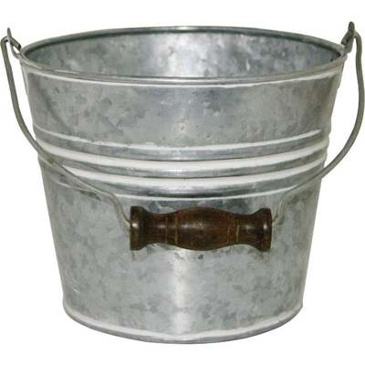 6" WHT WASH GALV PLANTER