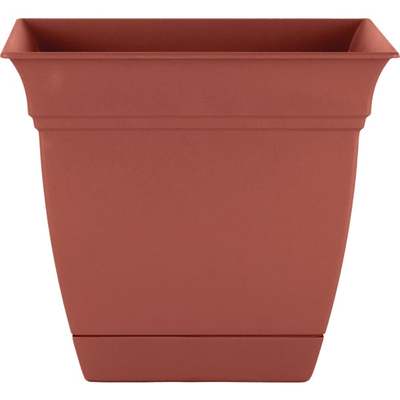 8" CLY ECLPS SQ PLANTER