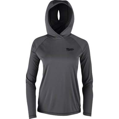WMN XL GRY HOOD SHIRT