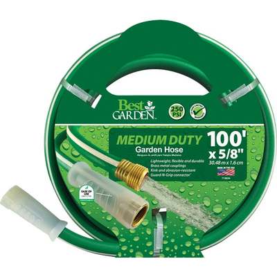 Best Garden 5/8 In. Dia. x 100 Ft. L. Medium-Duty Vinyl Garden Hose