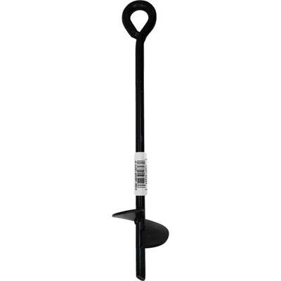 Midwest Air Tech 3 In. x 15 In. Black Steel Screw-In Earth Anchor