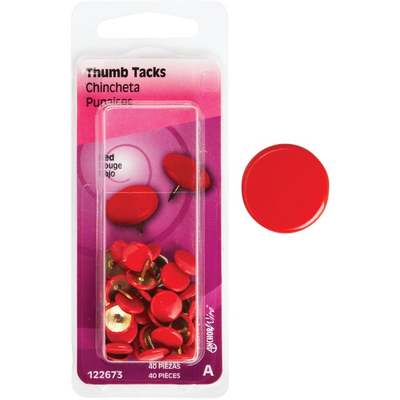 40PC RED THUMB TACK
