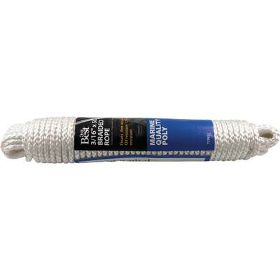 Do it Best 3/16 In. x 50 Ft. White Solid Braided Polypropylene Packaged Rope