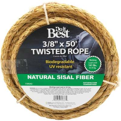 3/8"X50' TWST SISAL ROPE