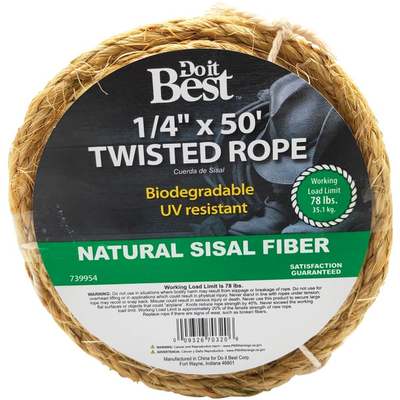 ROPE 1/4"X50' SISAL