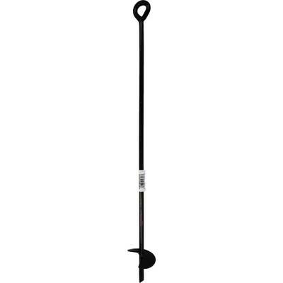 Midwest Air Tech 3 In. x 30 In. Black Steel Screw-In Earth Anchor