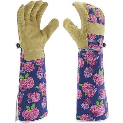 Miracle-Gro Women's Leather Landscaping Rose Pruning Gloves, Small/Medium