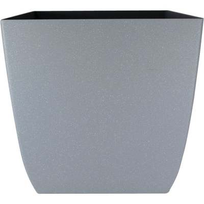 12" Gry Sq St Fe Planter