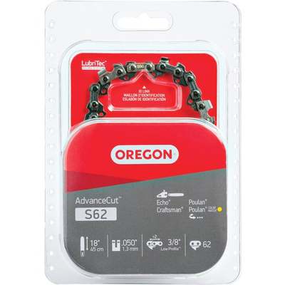 Oregon S62 AdvanceCut Chainsaw Chain for 18-Inch Bar -62 Drive Links fits