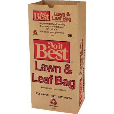 Do it Best 30 Gal. Natural Kraft Paper Yard Waste Lawn & Leaf Bag (15-Count)