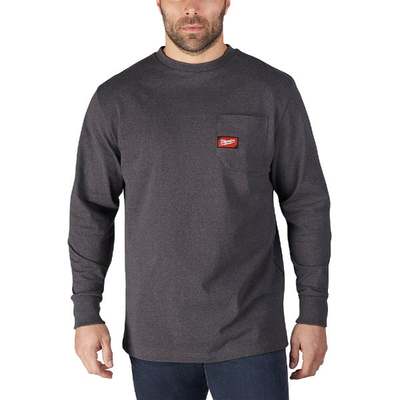 GRY LS 2X HD PKT SHIRT