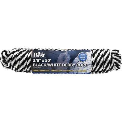 3/8X50 BLK/WH DERBY ROPE