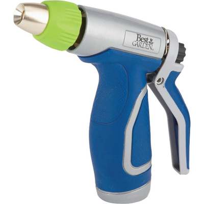 Best Garden Metal Pistol Nozzle with Comfort Grip, Blue & Gray