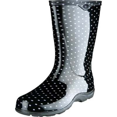 SZ 8 BLK POLKA DOT BOOT