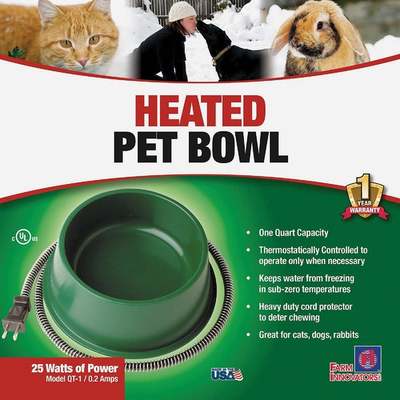 1 QT HEATED PET BOWL