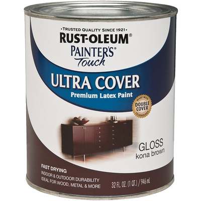 RUST-OLEUM LATEX KONA BROWN QT (Price includes PaintCare Recycle Fee)