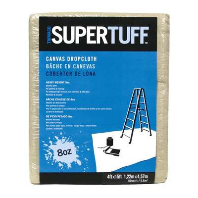 Trimaco SuperTuff 8 Oz. 4 Ft. x 15 Ft. Heavyweight Canvas Drop Cloth
