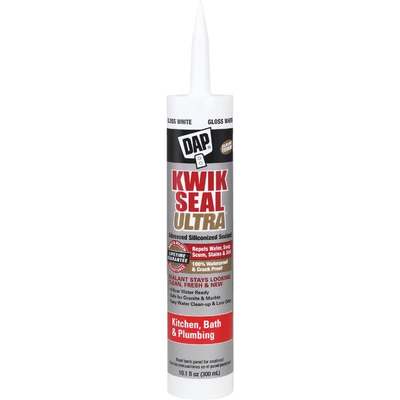 DAP KWIK SEAL ULTRA 10.1 Oz. White Siliconized Kitchen & Bath Sealant