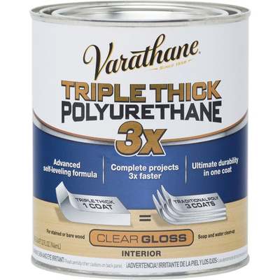 Varathane Gloss Triple Thick Interior Polyurethane, 1 Qt.