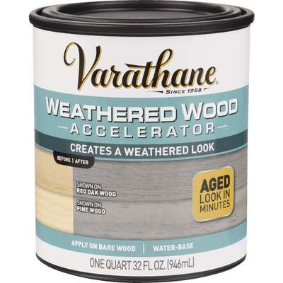 Varathane Weathered Wood Accelerator Stain, Gray, 1 Qt.