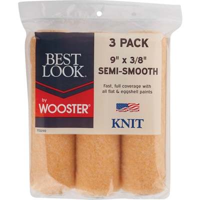 Best Look By Wooster 9 In. x 3/8 In. Knit Fabric Roller Cover (3-Pack)