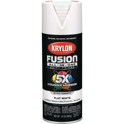 Krylon Fusion All-In-One Flat Spray Paint & Primer, White
