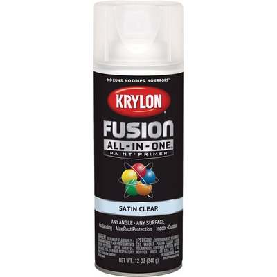 Krylon Fusion All-In-One Satin Spray Paint & Primer, Clear