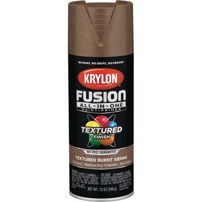 Krylon Fusion All-In-One Textured Spray Paint & Primer, Burnt Sienna