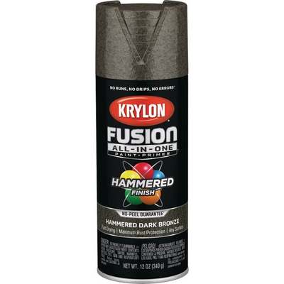 Krylon Fusion All-In-One Hammered Spray Paint & Primer, Dark Bronze