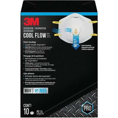 3M N95 Cool Flow Valve Respirator for Paint Prep (10-Pack)