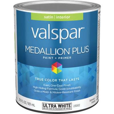 MED INT SATIN WHITE BS PAINT QT