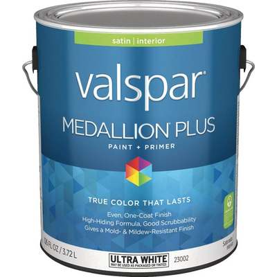 MED INT SATIN WHITE BS PAINT GAL