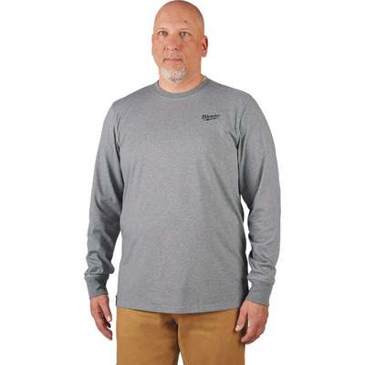 L GRY LS HYBRID SHIRT