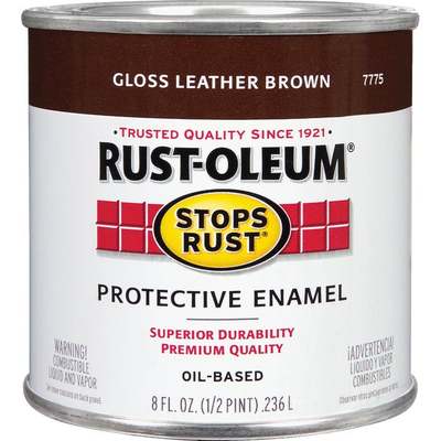 PAINT OIL BROWN LEATHER 1/2PT