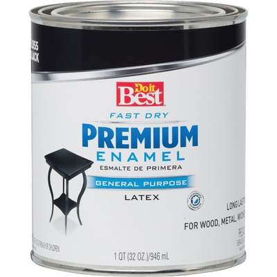 Do it Best Fast Dry Acrylic Latex Gloss Premium Enamel, Black, 1 Qt.