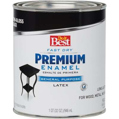 Do it Best Fast Dry Acrylic Latex Semi-Gloss Premium Enamel, Black, 1 Qt.