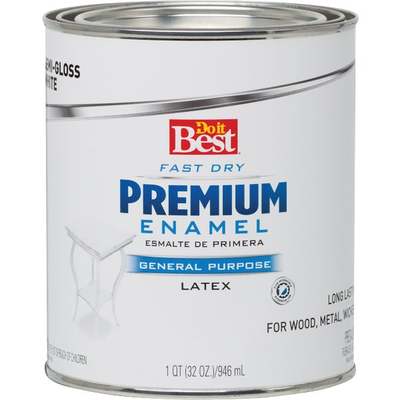 Do it Best Fast Dry Acrylic Latex Semi-Gloss Premium Enamel, White, 1 Qt.