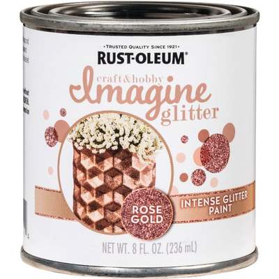 8OZ ROSE GOLD GLTR PAINT
