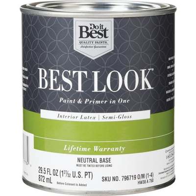 Best Look Latex Premium Paint & Primer In One Semi-Gloss Interior Wall
