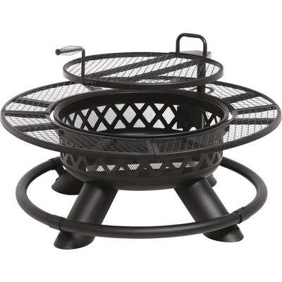 Big Horn 47 In. Camp Black Round Steel Fire Pit