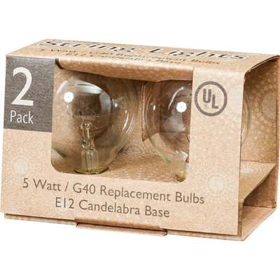 2 PK G50 CLR 7 WATT BULB
