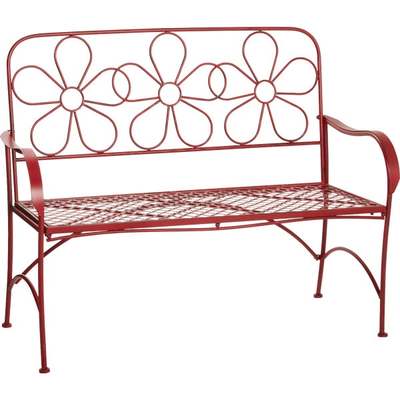 45" RED DSY MTL BENCH