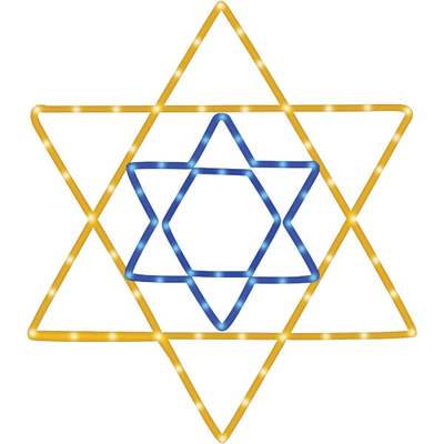 LED STAR OF DAVID STAKE