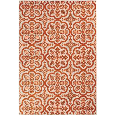 79X114 ORNG TILE RUG
